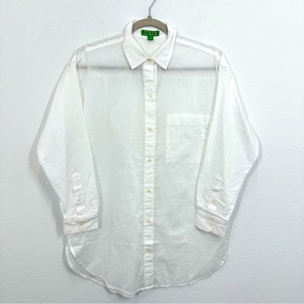 J. Crew Women's Size XXS White Button-up Cotton Voile Shirt Vacation Gauzy NWT